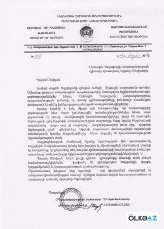 Erməni generalın ordumuz haqda yazdığı məktub ələ keçirildi