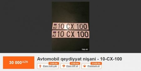 22 manatlıq nömrə necə 10000 manata satılır?