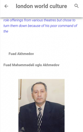 Fuad Əhmədov haqqında İngiltərə mediasında məqalə dərc edilib