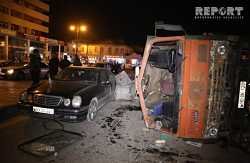 BAKIDA “KAMAZ” AVTOMOBİLİN ÜZƏRİNƏ AŞDI