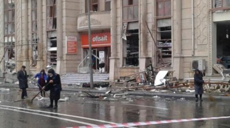 Bakıda baş vermiş partlayışda xəsarət alan şəxsin görüntüsü yayılıb