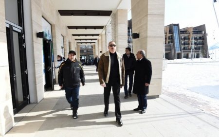 İlham Əliyev Qusardakı “Şahdağ” qış-yay turizm kompleksində