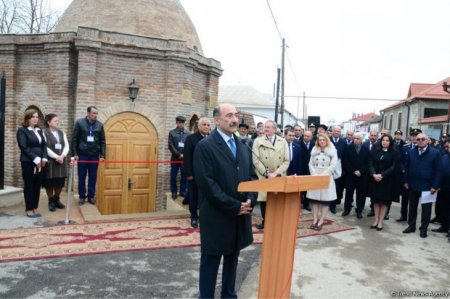 Nazir və səfir Qubada tarixi Gümbəzli hamamın açılışında