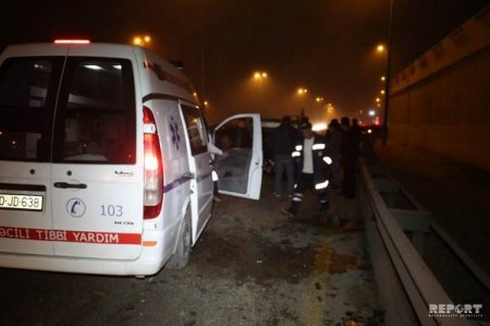 Bakıda dəhşətli qəza: "Lexus"  aşdı 