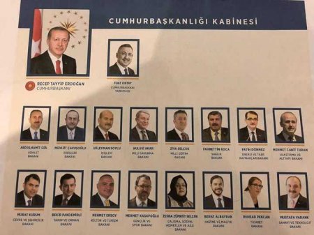 Ərdoğan Türkiyə hökümətinin yeni tərkibini açıqlayıb