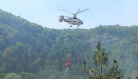 Ağsuda güclü yanğın: Helikopter və təyyarə cəlb olundu