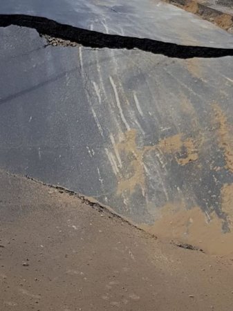 Bakının mərkəzində çökən yol bərpa edilir