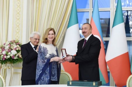 İtaliya Prezidentinə “Heydər Əliyev” ordeni təqdim edildi
