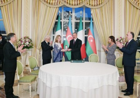 İtaliya Prezidentinə “Heydər Əliyev” ordeni təqdim edildi