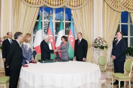 İtaliya Prezidentinə “Heydər Əliyev” ordeni təqdim edildi