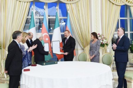 İtaliya Prezidentinə “Heydər Əliyev” ordeni təqdim edildi