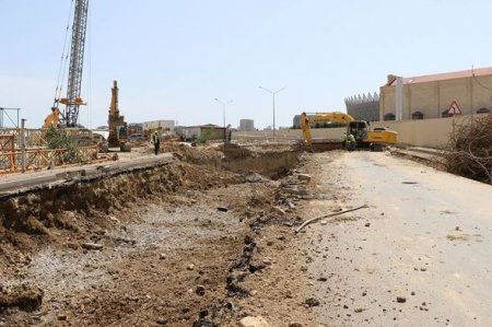 Çökmüş yolun altında ikimərtəbəli zirzəmi aşkarlanıb