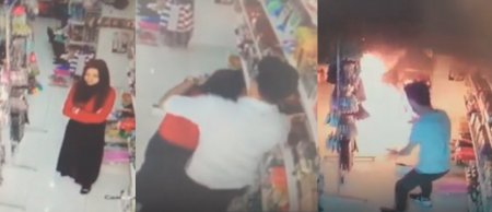 Gəncədə ağılasığmaz hadisə: kişi marketdə hicablı qadını diri-diri yandırdı
