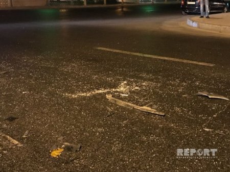 Bakıda işıqforun qırmızı işığında keçən taksi qəza törətdi, xəsarət alanlar var