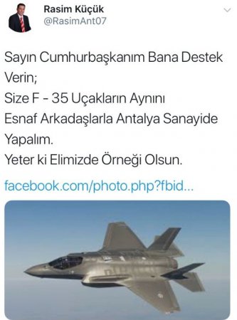 Maşın ustasından Ərdoğana çağırış: "Bizə dəstək ver, F-35 düzəldək, hətta daha yaxşısını..."