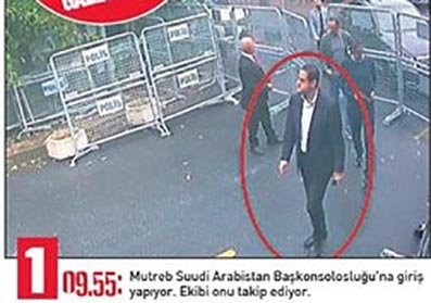 Jurnalistin cəlladının konsulluq binasındakı görüntüləri yayıldı Jurnalistin cəlladının konsulluq binasındakı görüntüləri yayıldı
