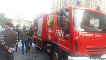 Bakının mərkəzində restoran yandı