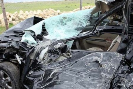 Goranboyda ağır qəza: sürücü möcüzə nəticəsində sağ qaldı