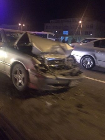 Sumqayıtın girişində qəza: tıxac yarandı