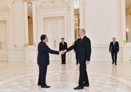 İlham Əliyev səfirlərin etimadnamələrini qəbul etdi