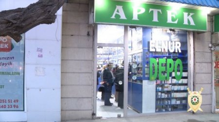 Bakıda aptek oğrularını videokameraların köməyi ilə müəyyənləşdirib tutdular